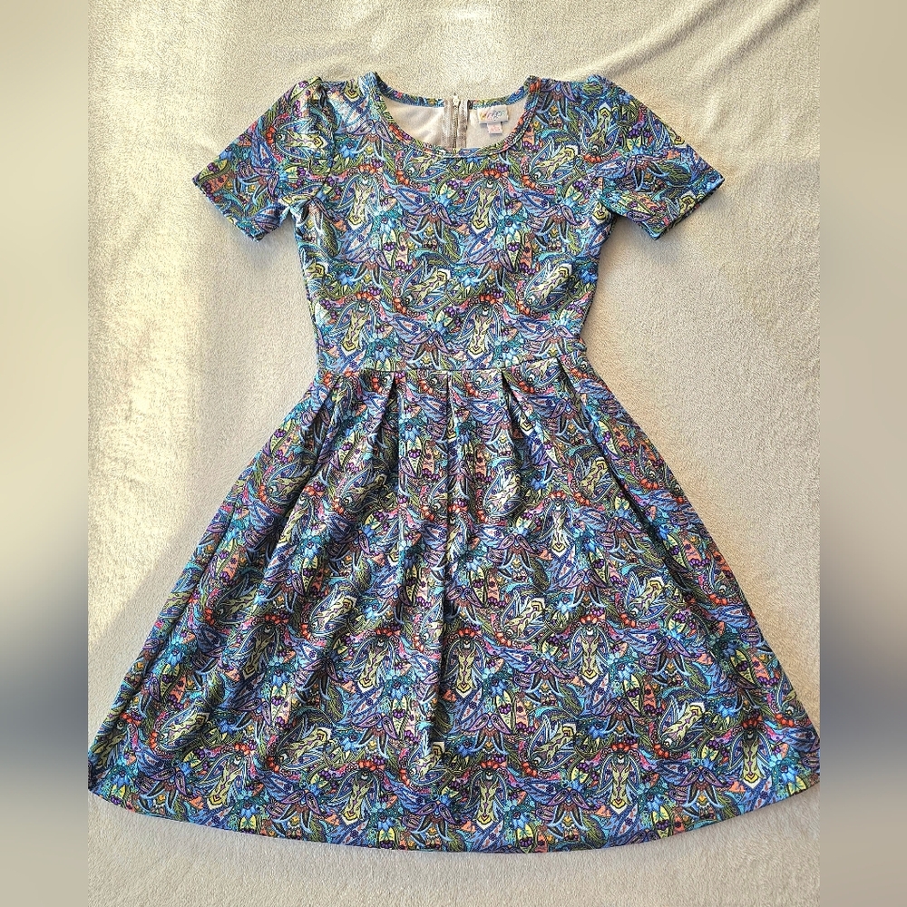 Colorful Patterned Short Sleeve Dress